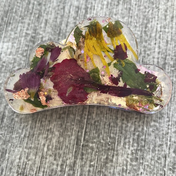 #197 Pressed Flower Claw Hair Clip - Picture 12 of 16